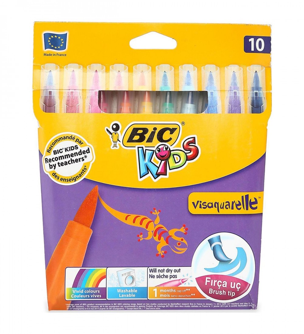 BİC KEÇELİ KALEM 10 RENK VİSA FIRÇA UÇLU 8289641