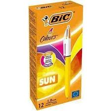 BİC COLORS SUN 4 RENK TÜKENMEZ KALEM SARI GÖVDE
