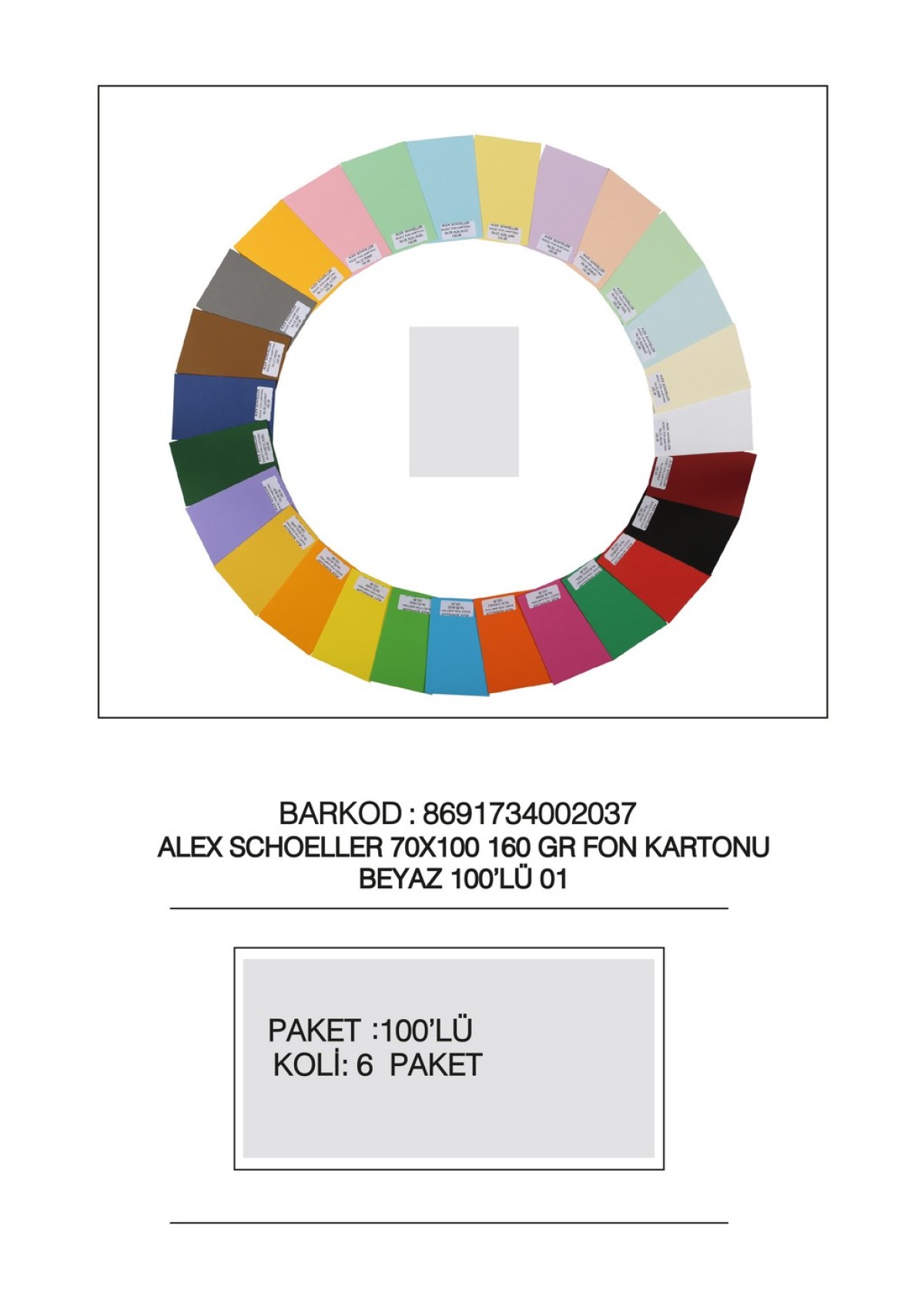 FON KARTONU TÜM RENKLER 70X100 ( HER MARKA )