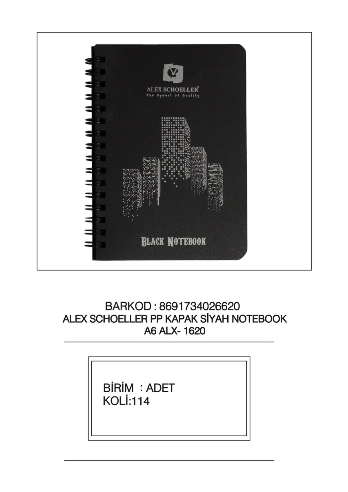 ALEX A6  PP SPİR. 60 YP SİYAH ALX-1620