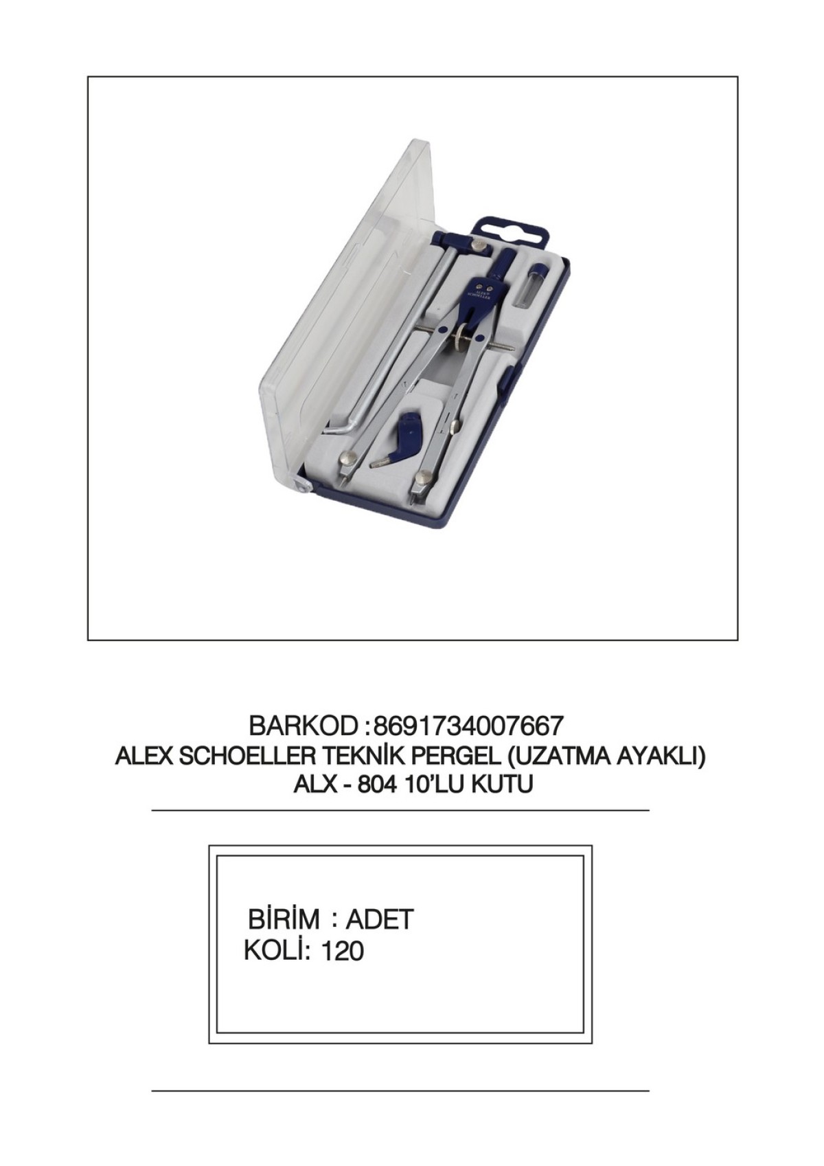 ALEX PERGEL TEK 804 10-120 UZATMA AYAK