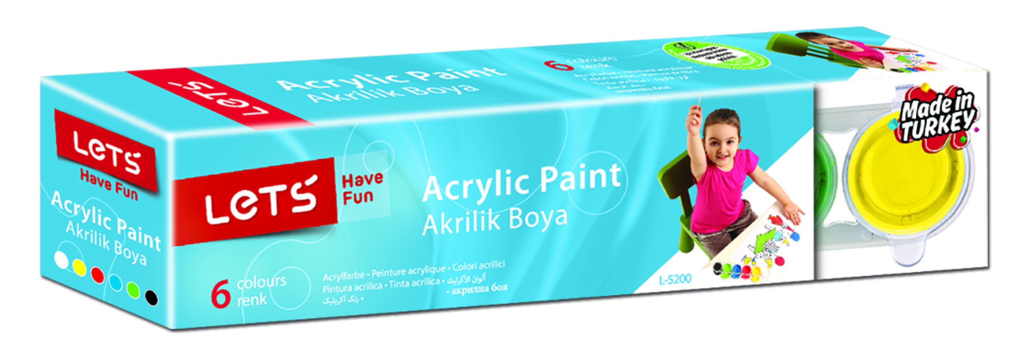 LETS AKRİLİK BOYA 6 RENK 25 ML. / L-5200