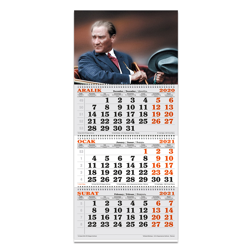 KESKİN COLOR DENİZCİ TAKVİM ATATÜRK RESİMLİ