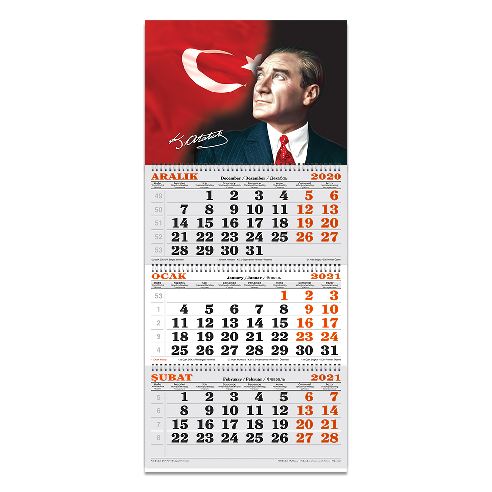 KESKİN COLOR DENİZCİ TAKVİM 3 AYLIK SPR.ATATÜRK 