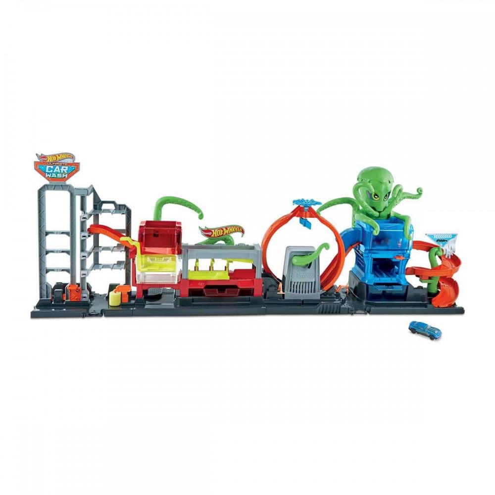 HOTWHEELS DEV AHTAPOT İLE ARABA YIKAMA SETİ