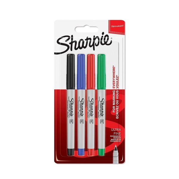SHARPİE ULTRA FİNE İNCE UÇ STANDART RENK 4 LÜ 