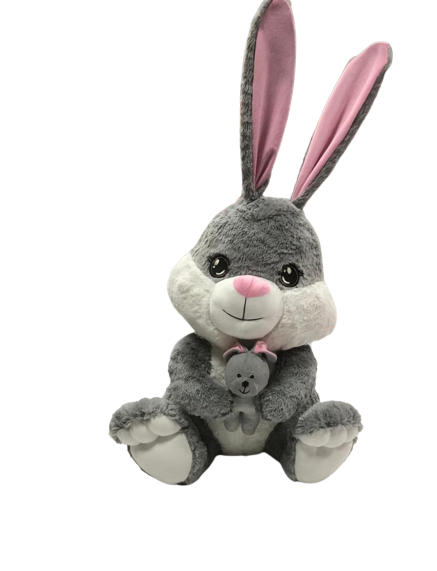 PELUŞ YAVRULU TAVŞAN 80 CM