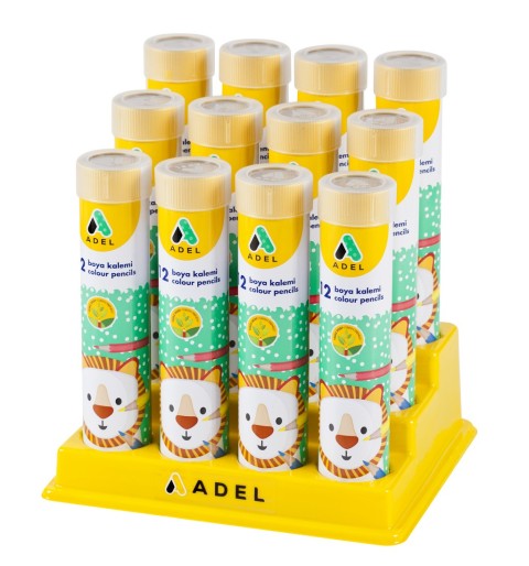ADEL METAL TÜP BOYA KALEMİ TAM BOY 12 RENK 