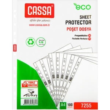 CASSA POŞET DOSYA 100.LÜ PAKET A4  KOD:7255  