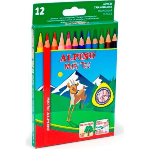 ALPİNO MAXİ TRİ JUMBO KURU BOYA 12Lİ AL-2133