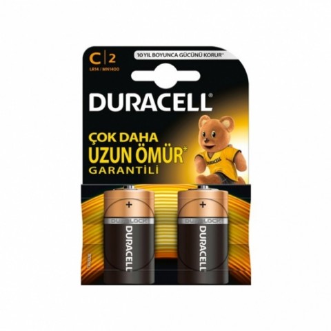 DURACELL ALKALİN ORTA BOY PİL  2 Lİ 