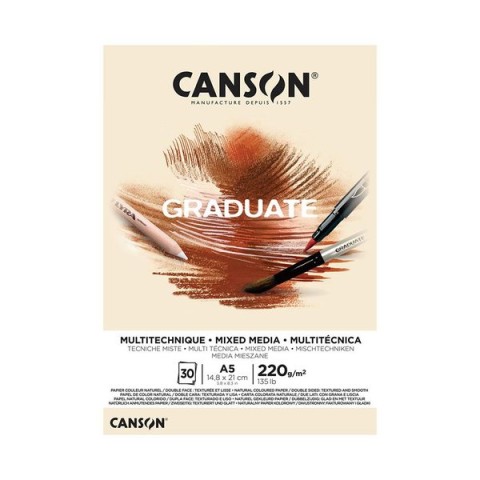 CANSON GRADUATE NATURAL 30S A5 220GR DEFTER 