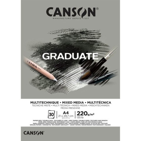CANSON GRADUATE GREY 30S A4 220 GR.DEFTER 