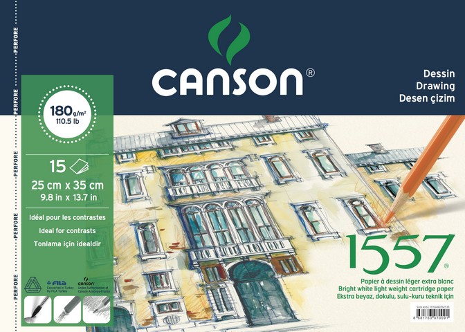 CANSON 1557 RESİM BLOK 180GR 25*35 15YP 