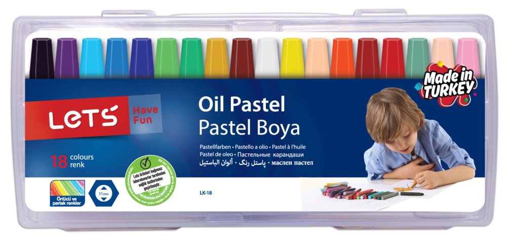 LETS PASTEL BOYA 18 RENK PLASTİK ÇANALI