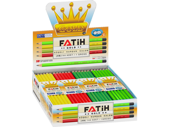 FATİH KURŞUN KÖŞELİ GOLD KALEM