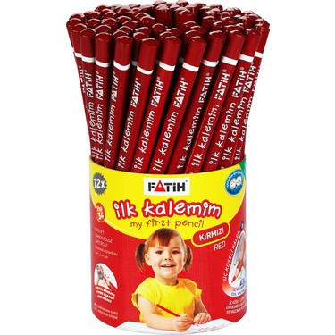 FATİH KIRMIZI KURŞUN ÜÇGEN JUMBO KALEM NATUREL