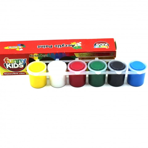 FUNNY KİDS 25 ML AKRİLİK BOYA 6 LI SET