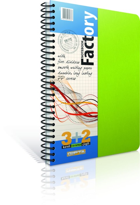 FACTORY DEFTER 3+2 AYRAÇLI PP KAPAK SPR A5 150 yp