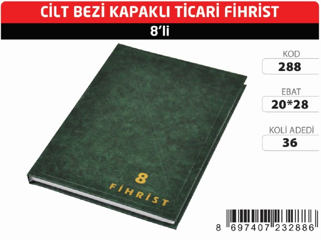 GÜRPAŞ TİCARİ FİHRİST 20X28 8 Lİ KOD:208