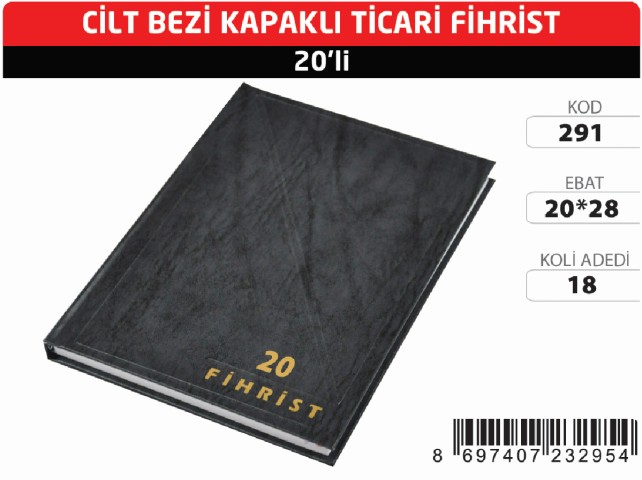 GÜRPAŞ TİCARİ FİHRİST 20X28 20 Lİ KOD:291