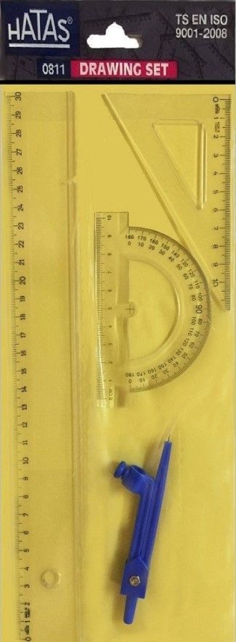 HATAS 0811 PERGELLİ EKONOMIK ÇİZİM TAKIMI 30 CM  