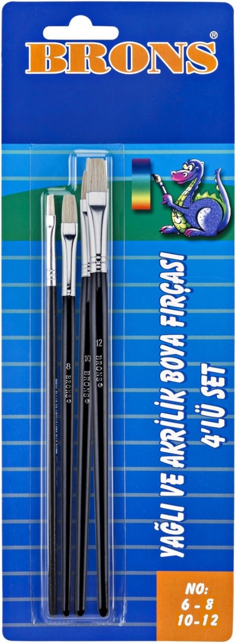BRONS 258 SERİSİ YAĞLIBOYA FIRÇA 4LÜ SET 6-8-10-12