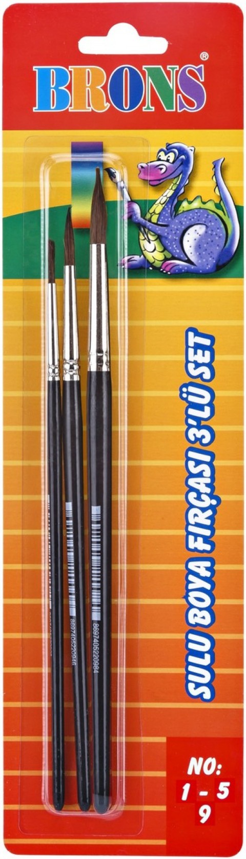 BRONS 145 SERİSİ SULU BOYA FIRÇA SET 3 LÜ 1-5-9