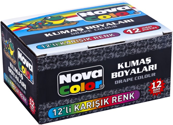 NOVA COLOR KUMAŞ BOYASI  12 Lİ ŞİŞE  NC-192