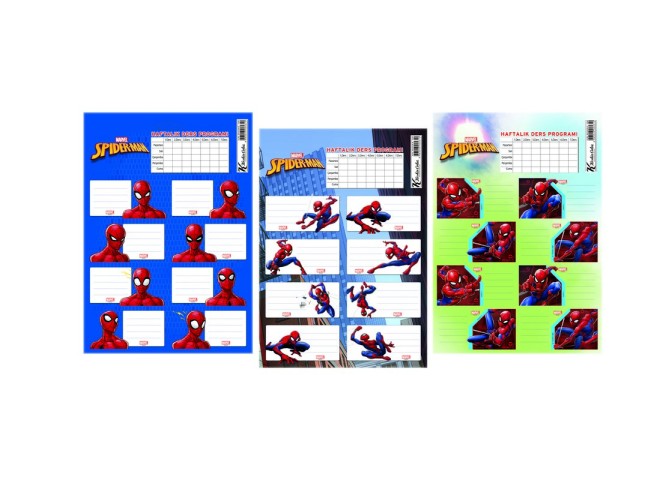 SPİDER AMZ. DERS PROGRAM OKUL ETİKET 3LÜ 220130-06