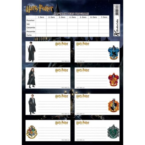 HARRY POTER DERS PROGRAM OKUL ETİKET 3LÜ 220130-07
