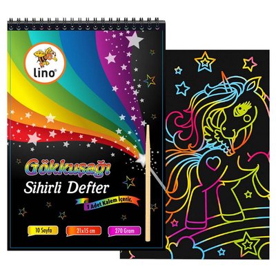 LİNO SİHİRLİ DEFTER A5 10YP.GÖKKUŞAĞI KAZIMA 2741J
