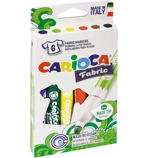 CARİOCA KEÇELİ KUMAŞ BOYA KALEMİ MAXI 6 LI