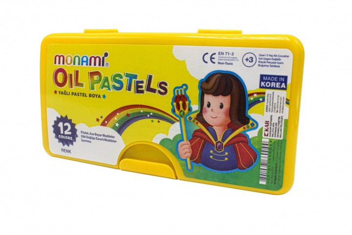 MONAMİ PASTEL BOYA 12 RENK OİL PLS KUTU