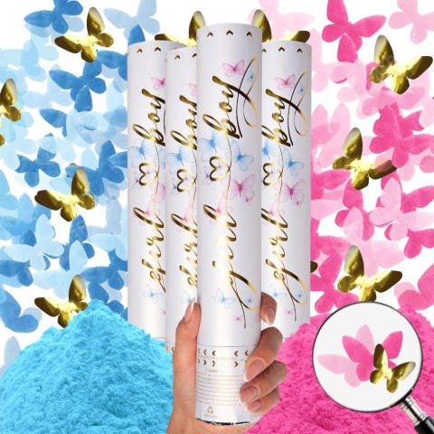 KONFETİ 30CM KELEBEKLİ PEMBE ALTIN