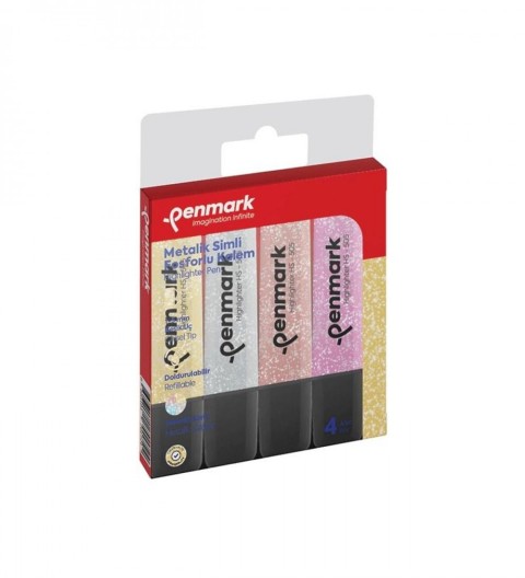 PENMARK FOSFORLU KALEM HS-505 METALİK SİMLİ 4.lü