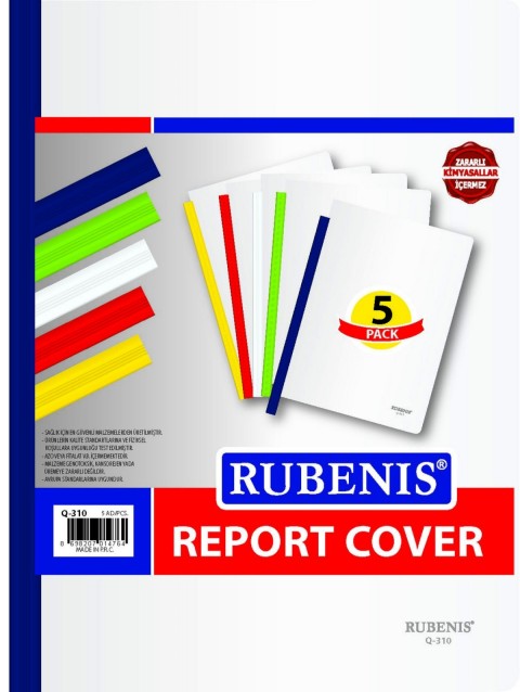 RUBENİS SIKIŞTIRMALI DOSYA SIRTTAN KLİPS 5 Lİ Q310