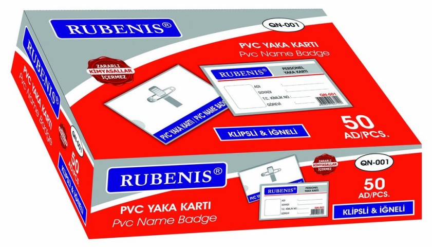 RUBENİS YAKA KART ŞEFFAF İĞNELİ 