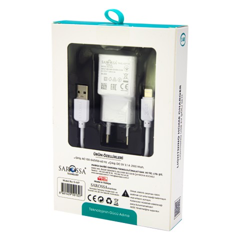 LİGHTNİNG USB EV ŞARJ ALETİ SAROSSA S449