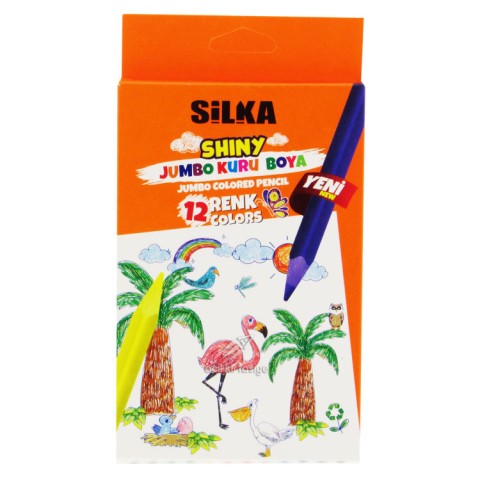 SİLKA KURU BOYA KALEMİ 12 Lİ RENK JUMBO TJ12-12