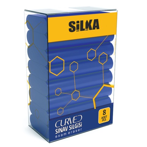 SİLKA CURVED MAVİ SINAV SİLGİ SG.53 8 Lİ 