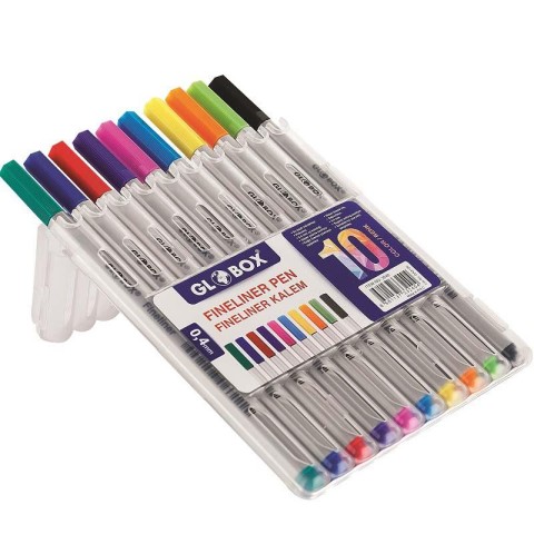 GLOBOX FINELINER KALEM 0,4 MM 10.LU PP KUTULU
