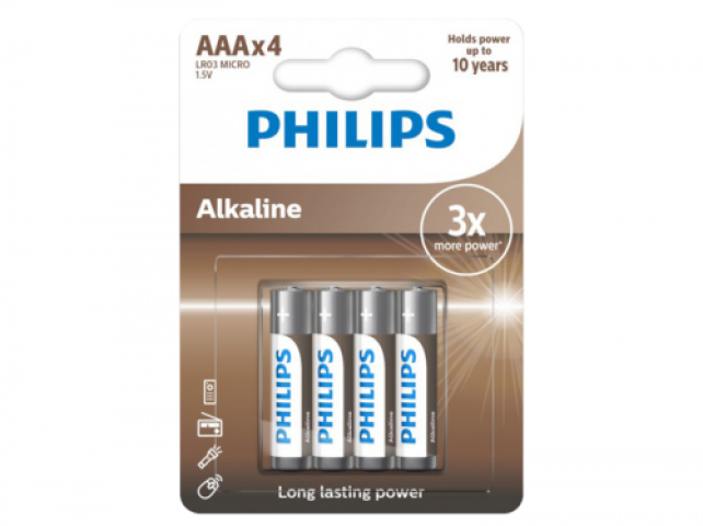 PHİLİPS AAA ALKALİNE PİL 4 LÜ