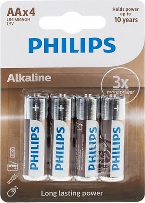 PHİLİPS AA ALKALİNE KALEM  PİL 4 LÜ