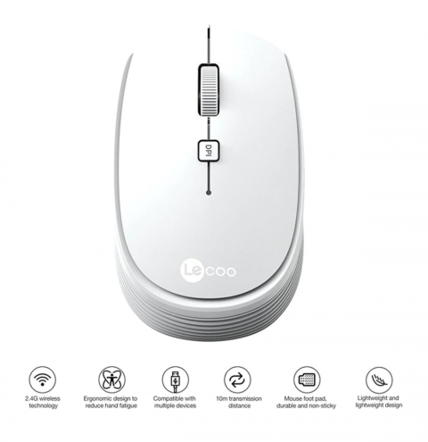 LECOO WS 202 BEYAZ KABLOSUZ MOUSE 