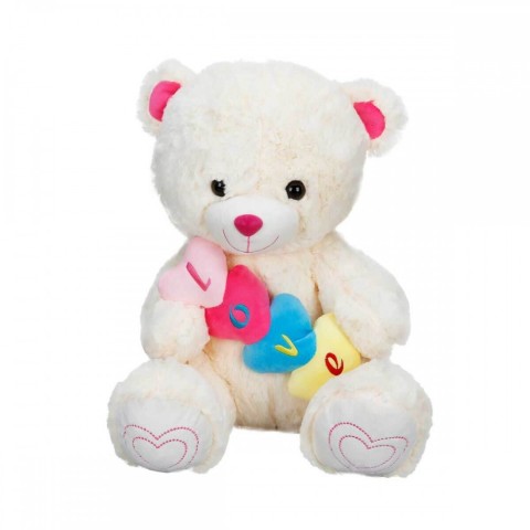 PELUŞ AYI OTURAN 4 KALPLI 48 CM S00001526 