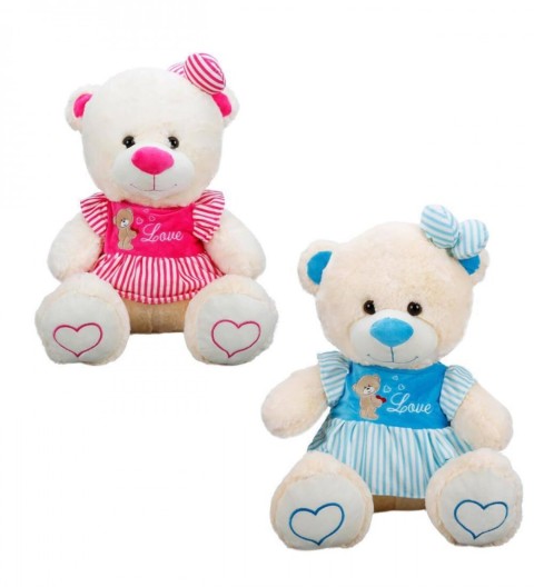 PELUŞ AYI OTURAN ÇİZGİLİ ELB.40 CM S00008334 