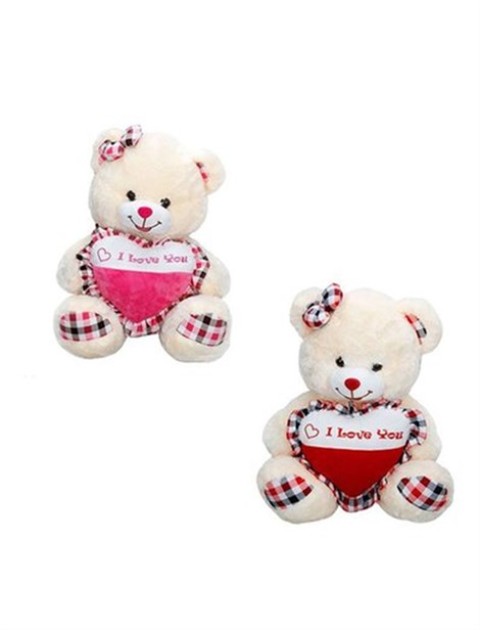 PELUŞ AYI OTURAN KALPLI FİYONKLU S01001019