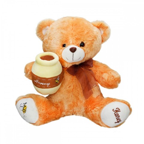 PELUŞ AYI OTURAN BAL KOVANLI 42 CM S02001010