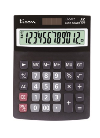 TİCON CH-5712 HESAP MAKİNASI 12 HANELİ 